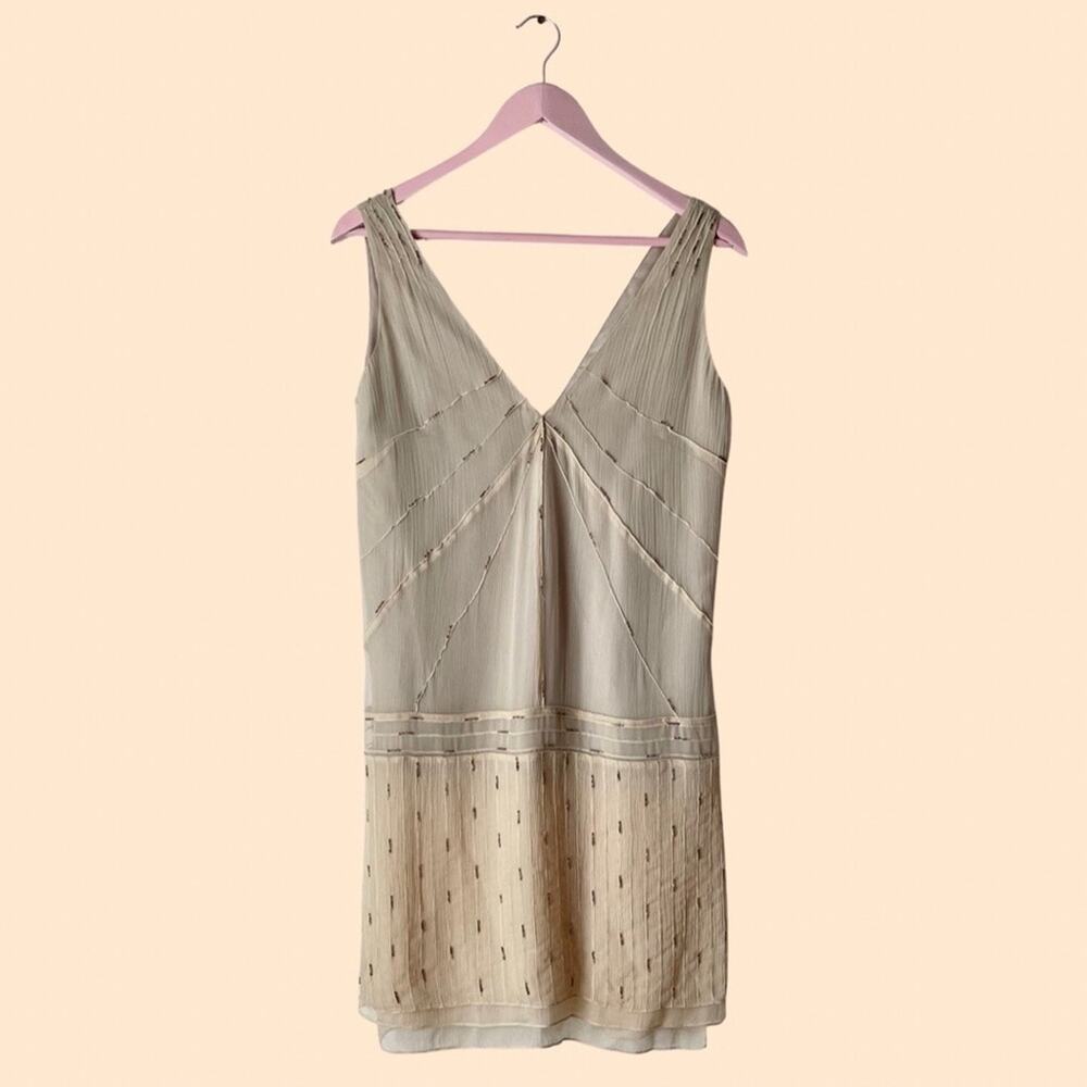 Hoss Intropia Anthropologie Silk Beaded Dress Size 36